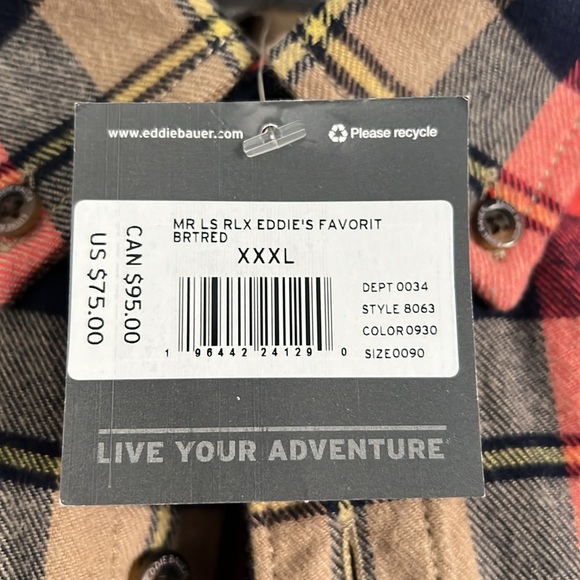 NWT Eddie Bauer Men’s Flannel - Picture 5 of 5